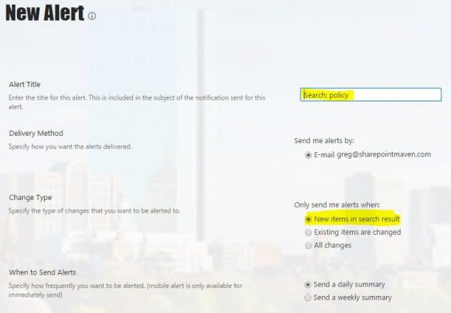 How To Create SharePoint Alerts | SharePoint Maven
