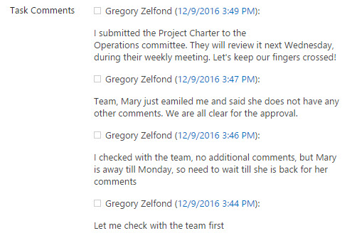 sharepoint append changes list comments functionality track existing text notes