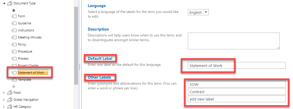 organize Metadata in the SharePoint Term Store