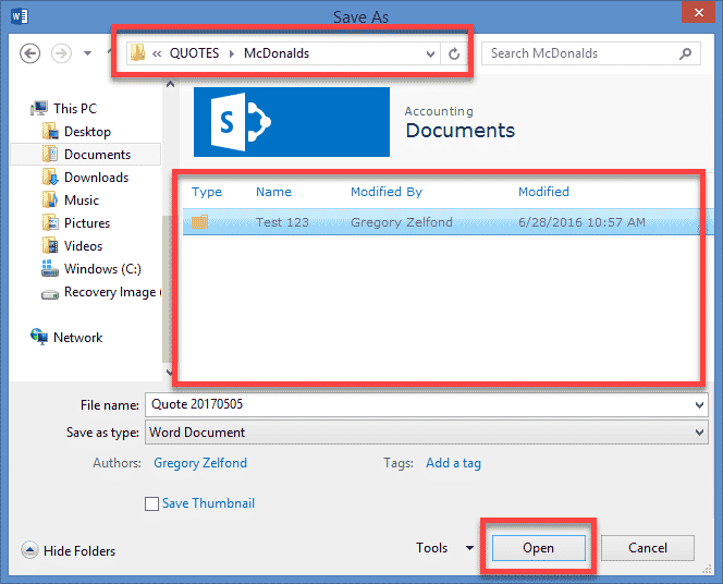 save files to SharePoint
