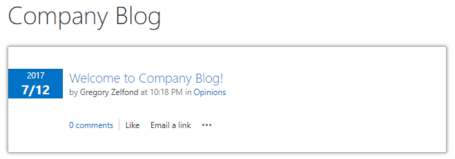 create a blog site in SharePoint
