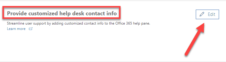 information about company Helpdesk in Office 365