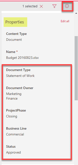 edit document metadata in SharePoint