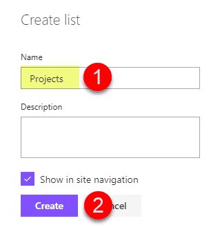 create a custom list in SharePoint