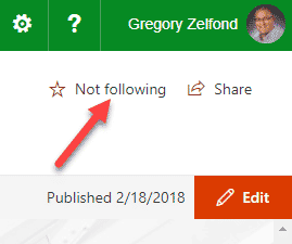 follow sites in SharePoint
