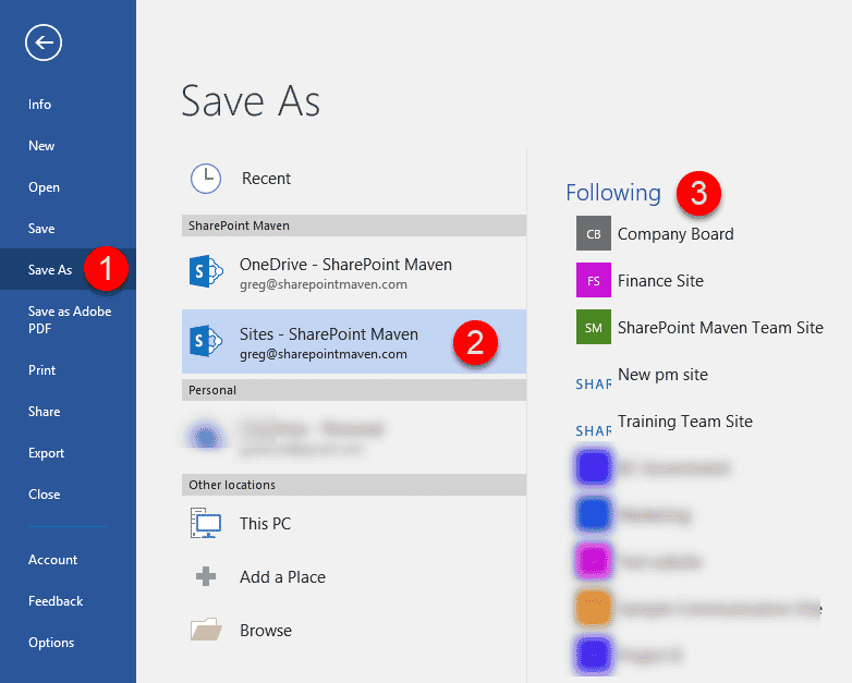 save to SharePoint from Word, Excel, and PowerPoint