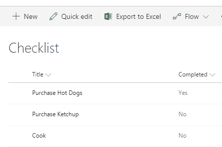 checklist in SharePoint and Office 365