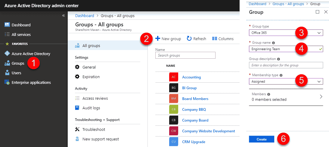 create an Office 365 Group