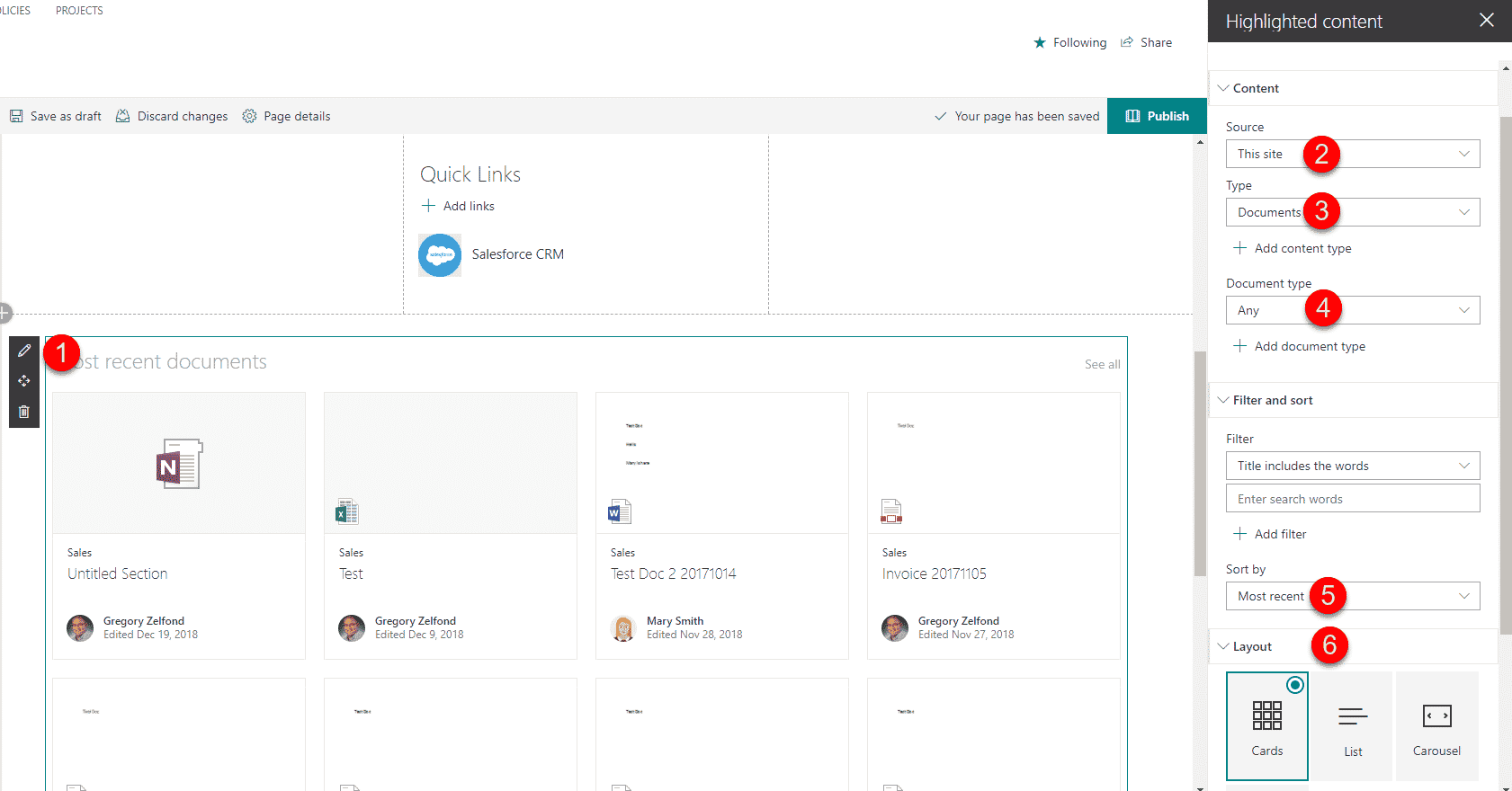recently modified documents on a SharePoint site