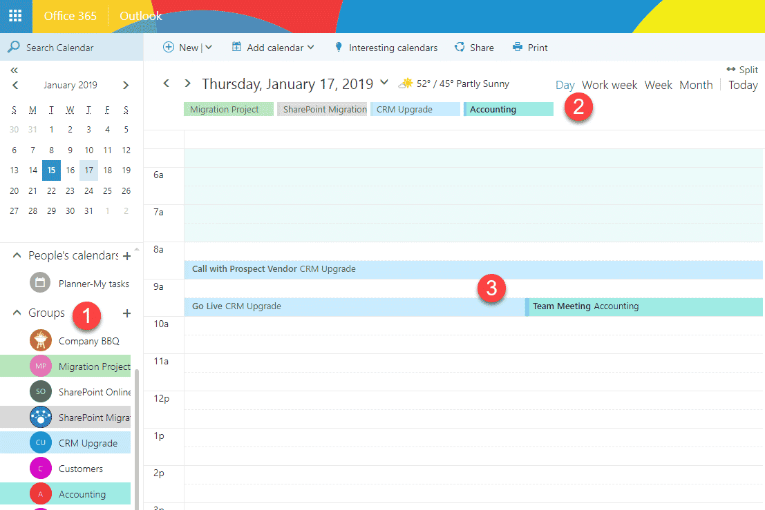 calendars in SharePoint and Office 365