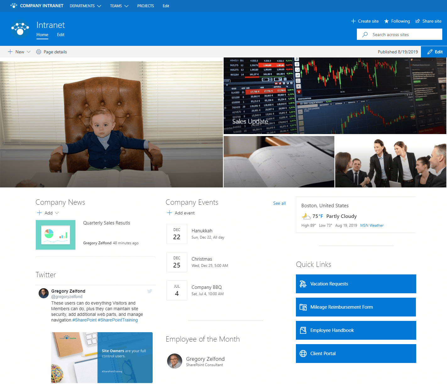 SharePoint site examples