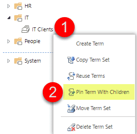 Copy Term Set vs. Reuse Terms vs. Pin Terms with Children