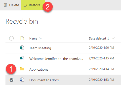 SharePoint Online Recycle Bin