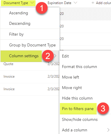 add custom metadata columns to the Filters Pane