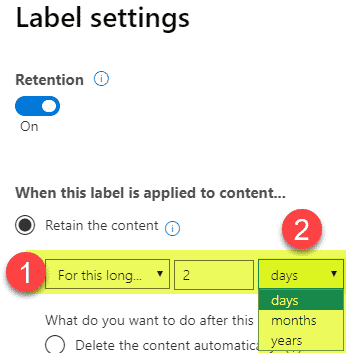 document retention via retention labels in SharePoint