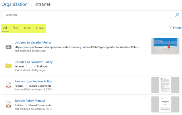 4 Levels of Search in SharePoint Online | SharePoint Maven