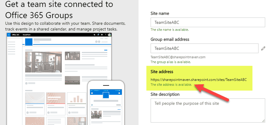 change the URL address of a SharePoint site