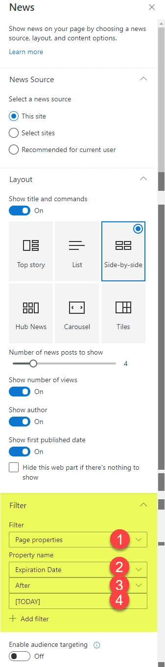expire news posts in SharePoint Online