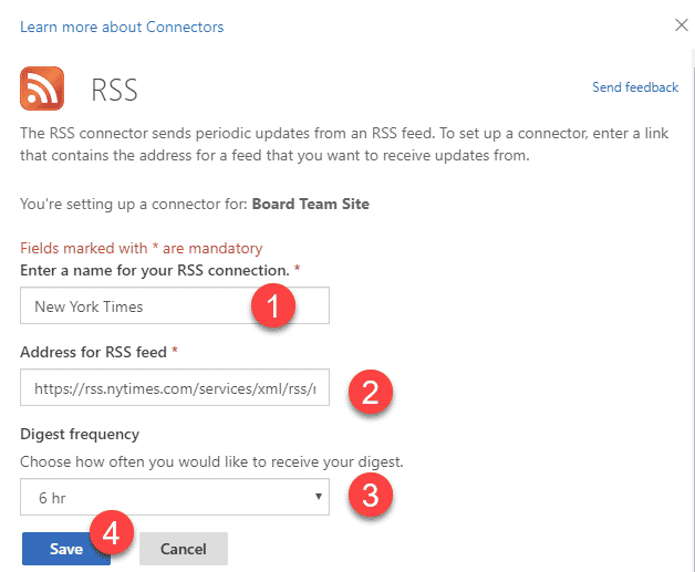 add an RSS Feed to a SharePoint modern page
