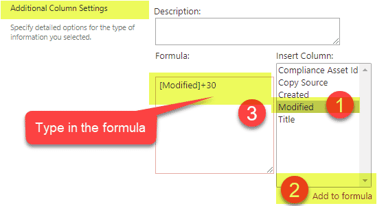 Calculated Column in a SharePoint list or library