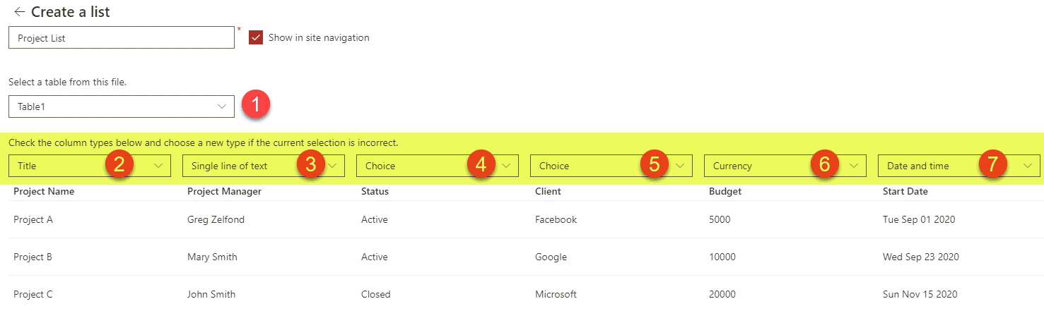 import an Excel spreadsheet to a SharePoint custom list