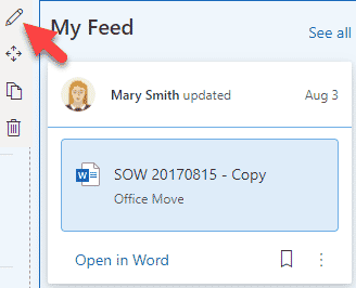 personalize the SharePoint site with My Feed Web Part