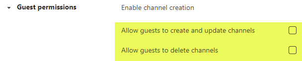 prevent users from adding and deleting channels and tabs in Teams