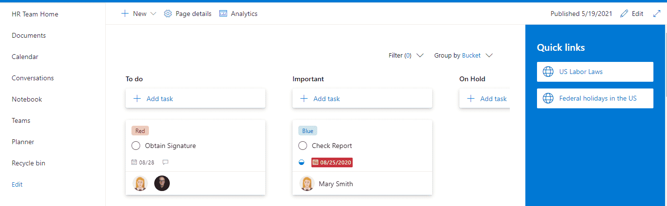 add a Plan to a SharePoint page