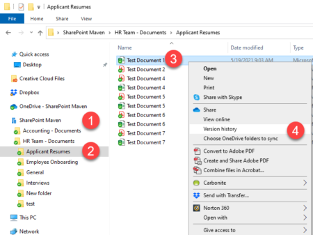 how to find file history in sharepoint