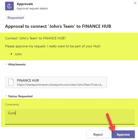 approval workflow to join the Hub