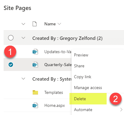 remove news posts from the SharePoint page