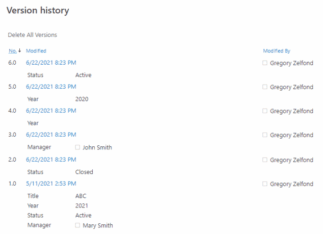 How to restore a previous version of an Item in a list | SharePoint Maven