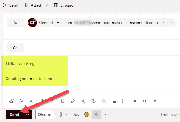 send conversations and emails between Teams and Outlook