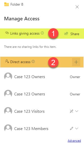 Direct Access vs. Sharing Link