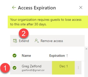 expiration for guest access