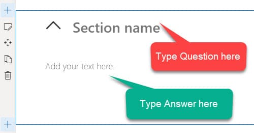 FAQ using collapsible sections in SharePoint Online