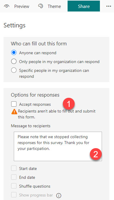 Collecting Responses