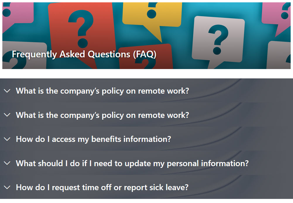 FAQ using collapsible sections in SharePoint Online