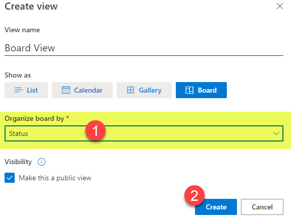 create a Board View on a SharePoint list