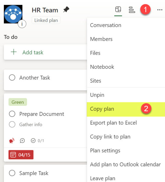 How to copy a Plan in Planner SharePoint Maven