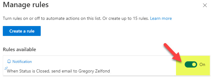 create Rules on a List or Library