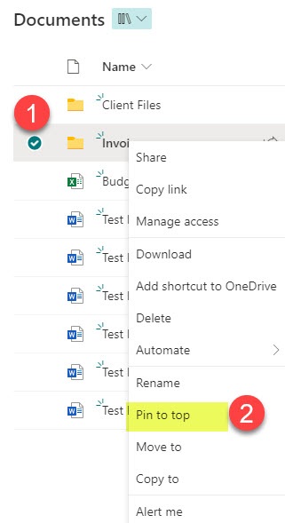 bookmark files and folders in SharePoint