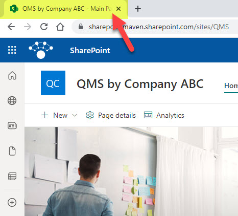 Browser Tab for a SharePoint Page