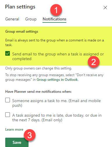 Planner Notifications