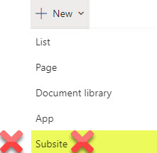 No subsites in modern SharePoint