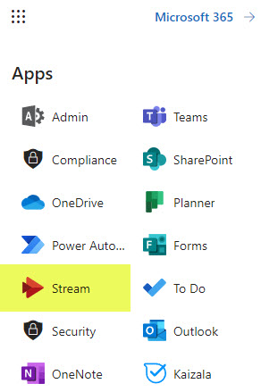 Stream App available from Microsoft 365
