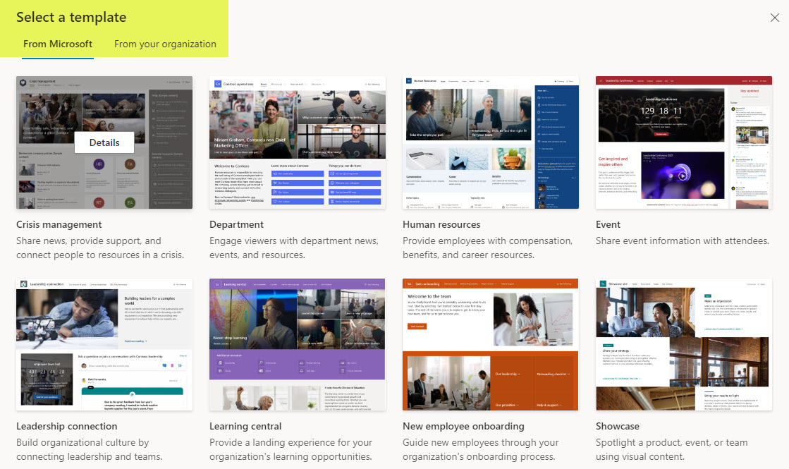 Human Resources site in SharePoint