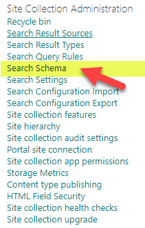 access SharePoint Search Schema