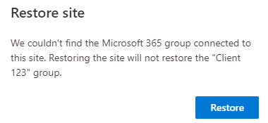 restore deleted SharePoint Sites