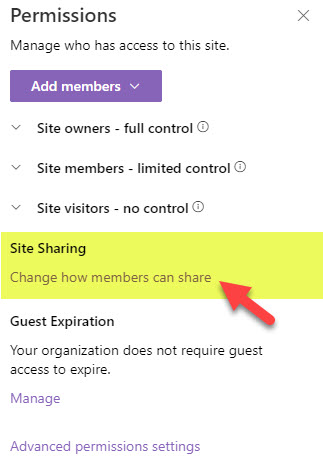 prevent Team Members from sharing